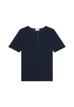 Maison Montagut T-Shirt Col Boutonne En Lin - Leonce><noscript><img width=