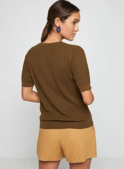 Maison Montagut T-Shirt Col Rond En Coton Bio - Sidonie><noscript><img width=