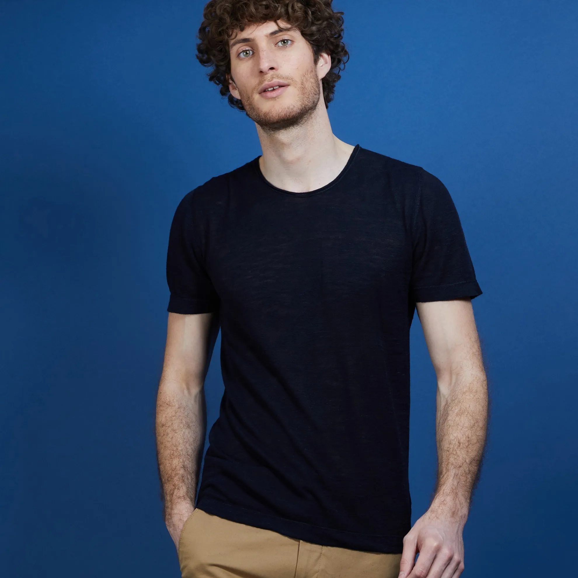 Maison Montagut T-Shirt Col Rond En Lin Flamme - Bosea>Homme T-Shirts