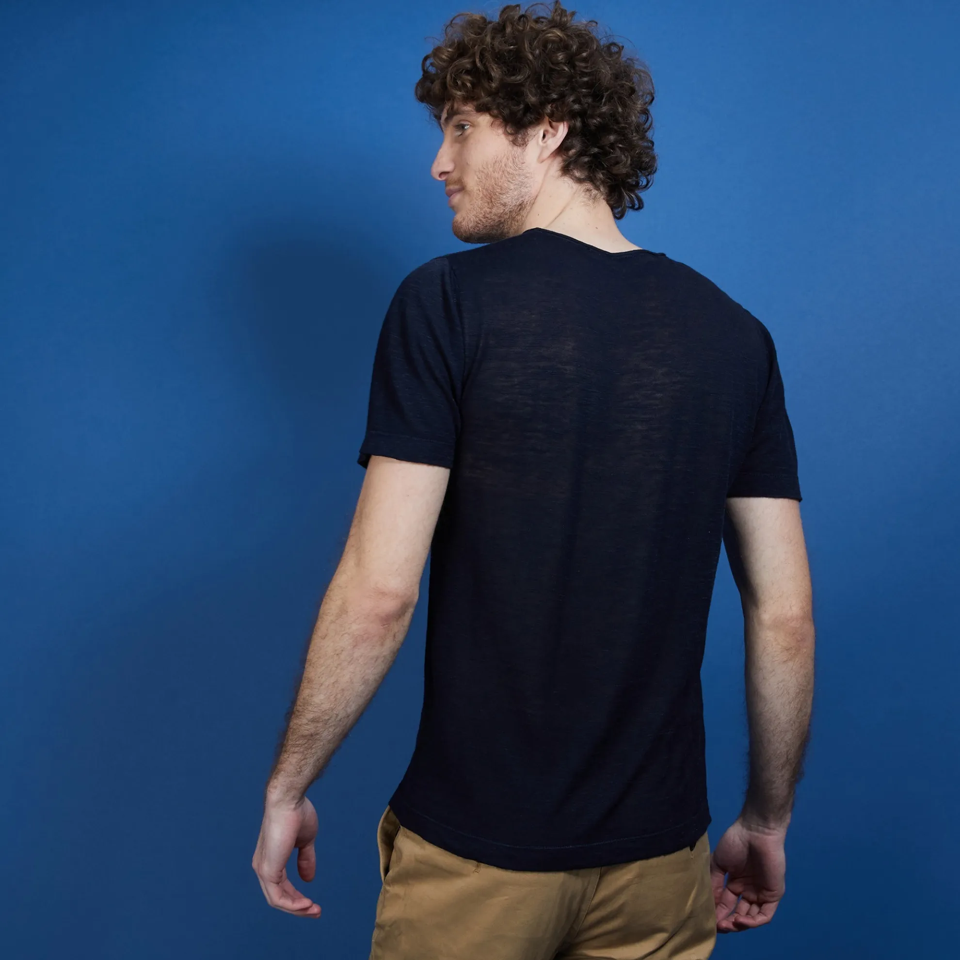 Maison Montagut T-Shirt Col Rond En Lin Flamme - Bosea>Homme T-Shirts