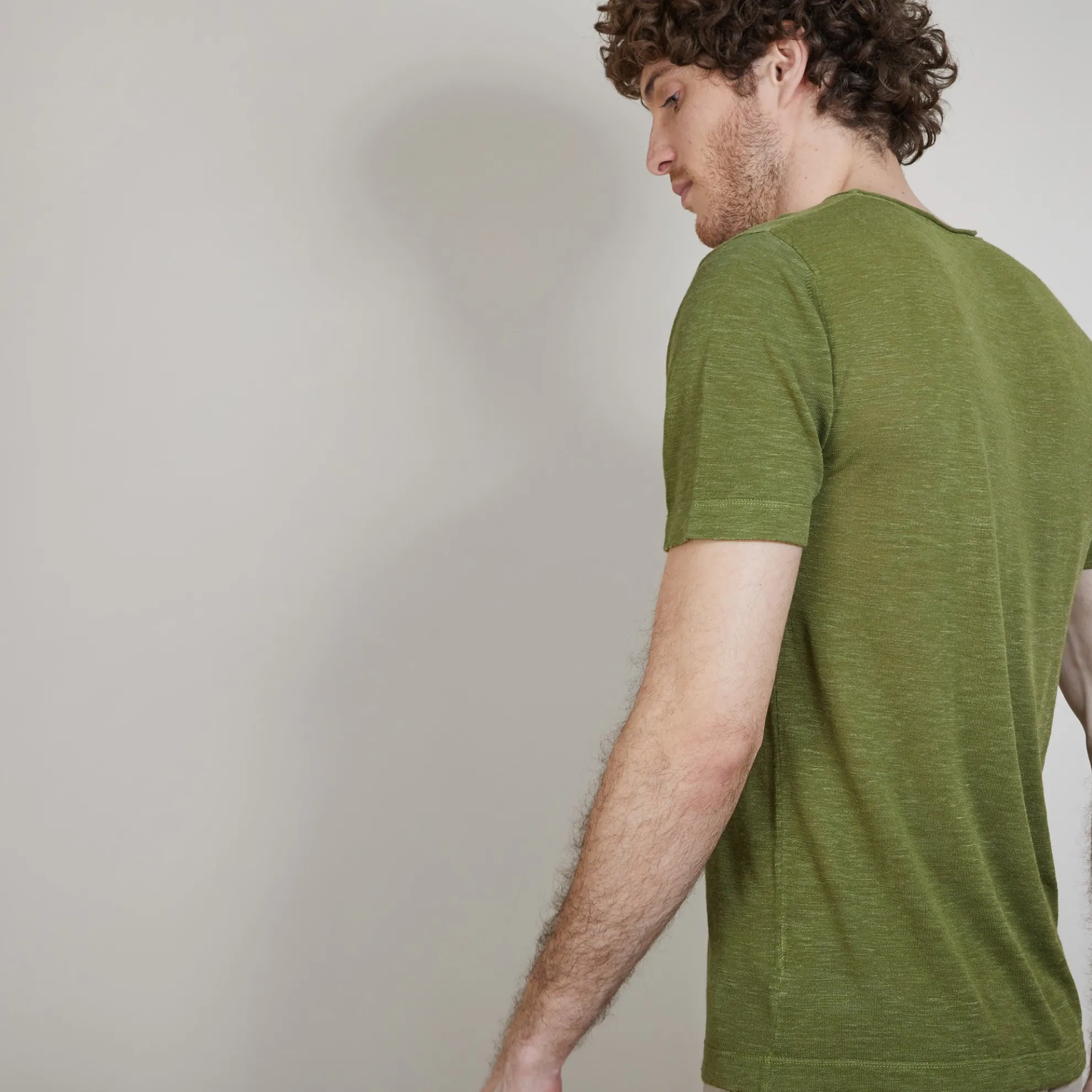 Maison Montagut T-Shirt Col Rond En Lin Flamme - Bosea>Homme T-Shirts