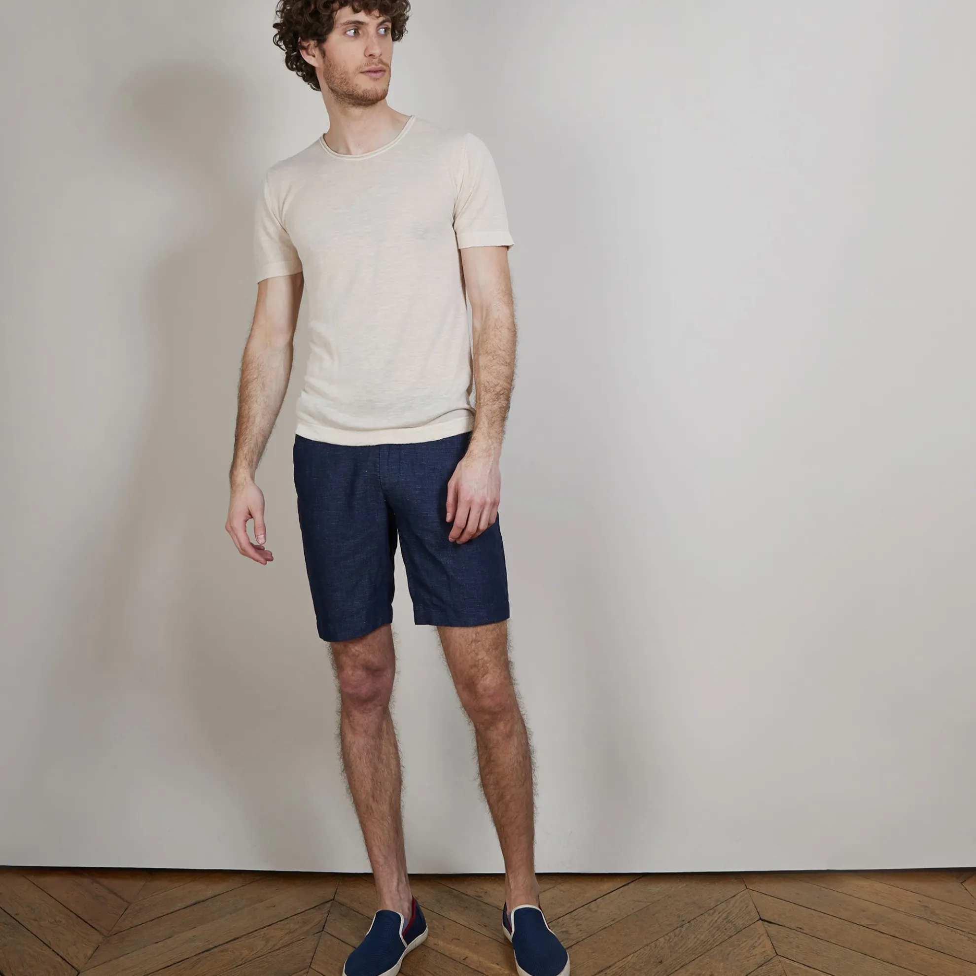 Maison Montagut T-Shirt Col Rond En Lin Flamme - Bosea>Homme T-Shirts