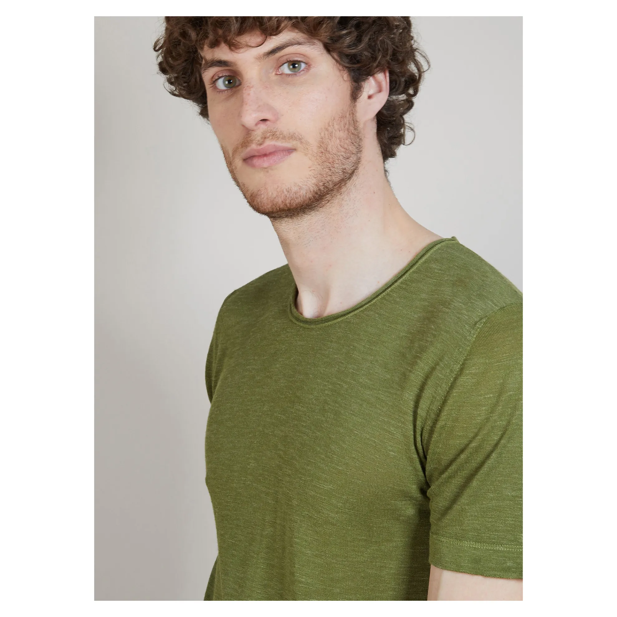 Maison Montagut T-Shirt Col Rond En Lin Flamme - Bosea>Homme T-Shirts