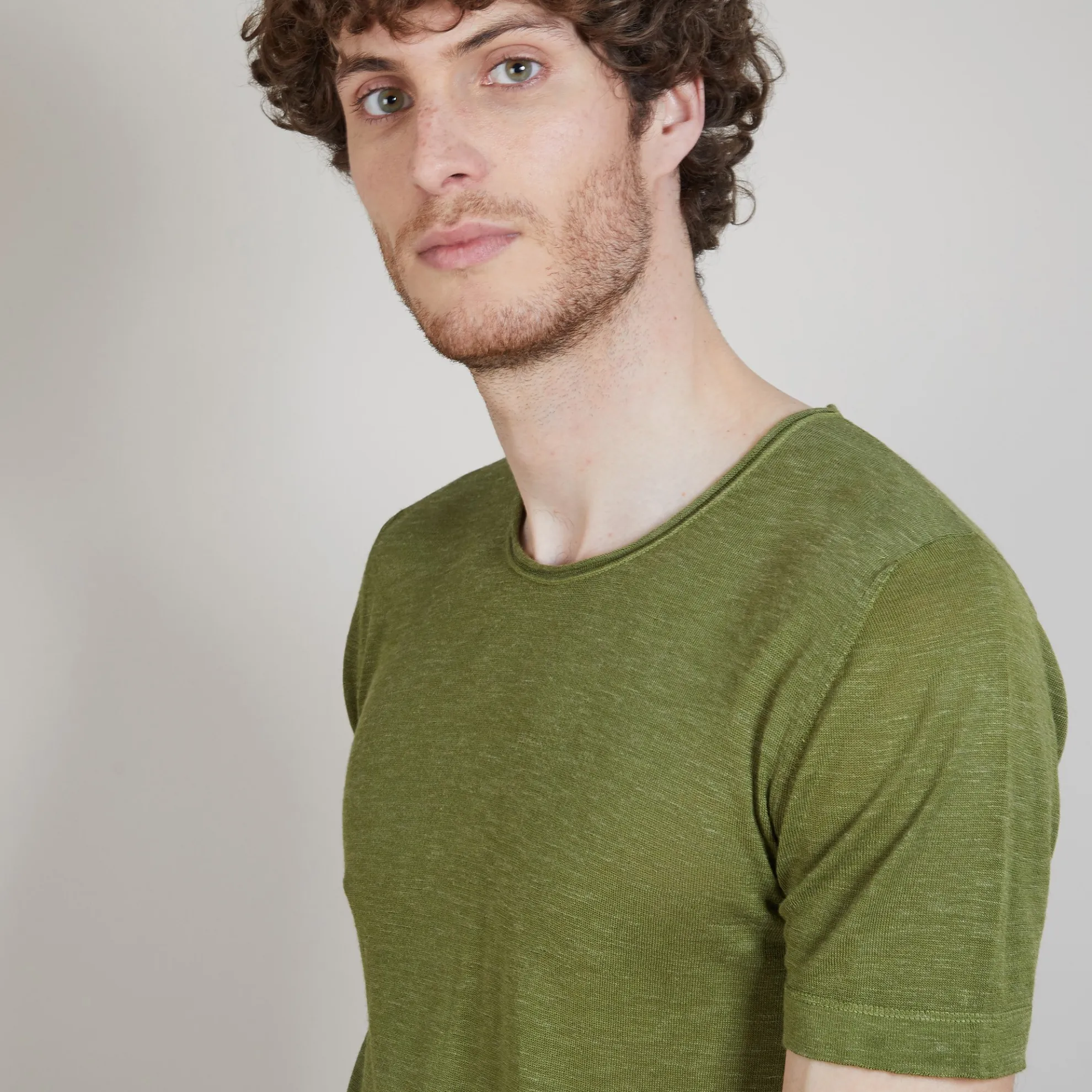 Maison Montagut T-Shirt Col Rond En Lin Flamme - Bosea>Homme T-Shirts