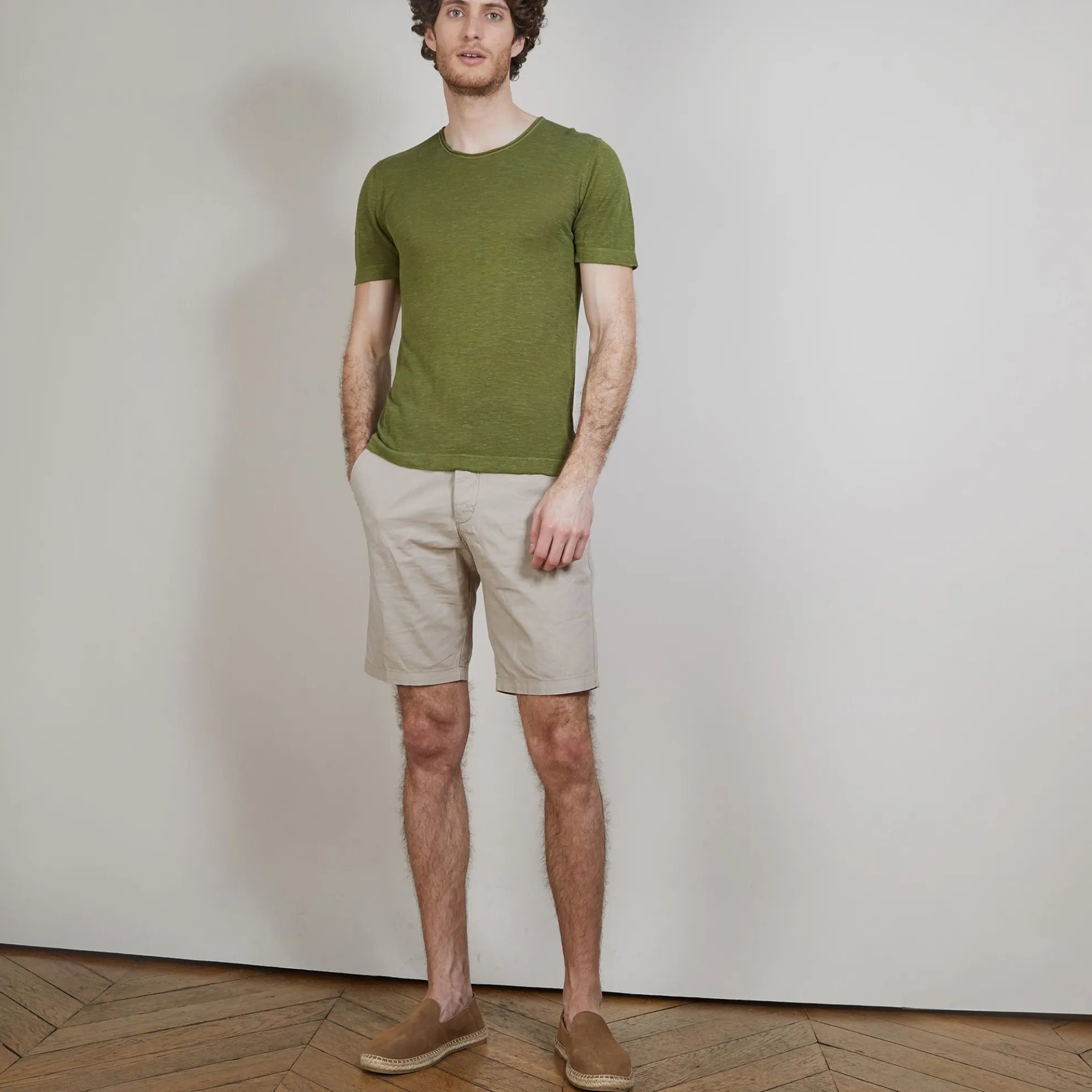 Maison Montagut T-Shirt Col Rond En Lin Flamme - Bosea>Homme T-Shirts