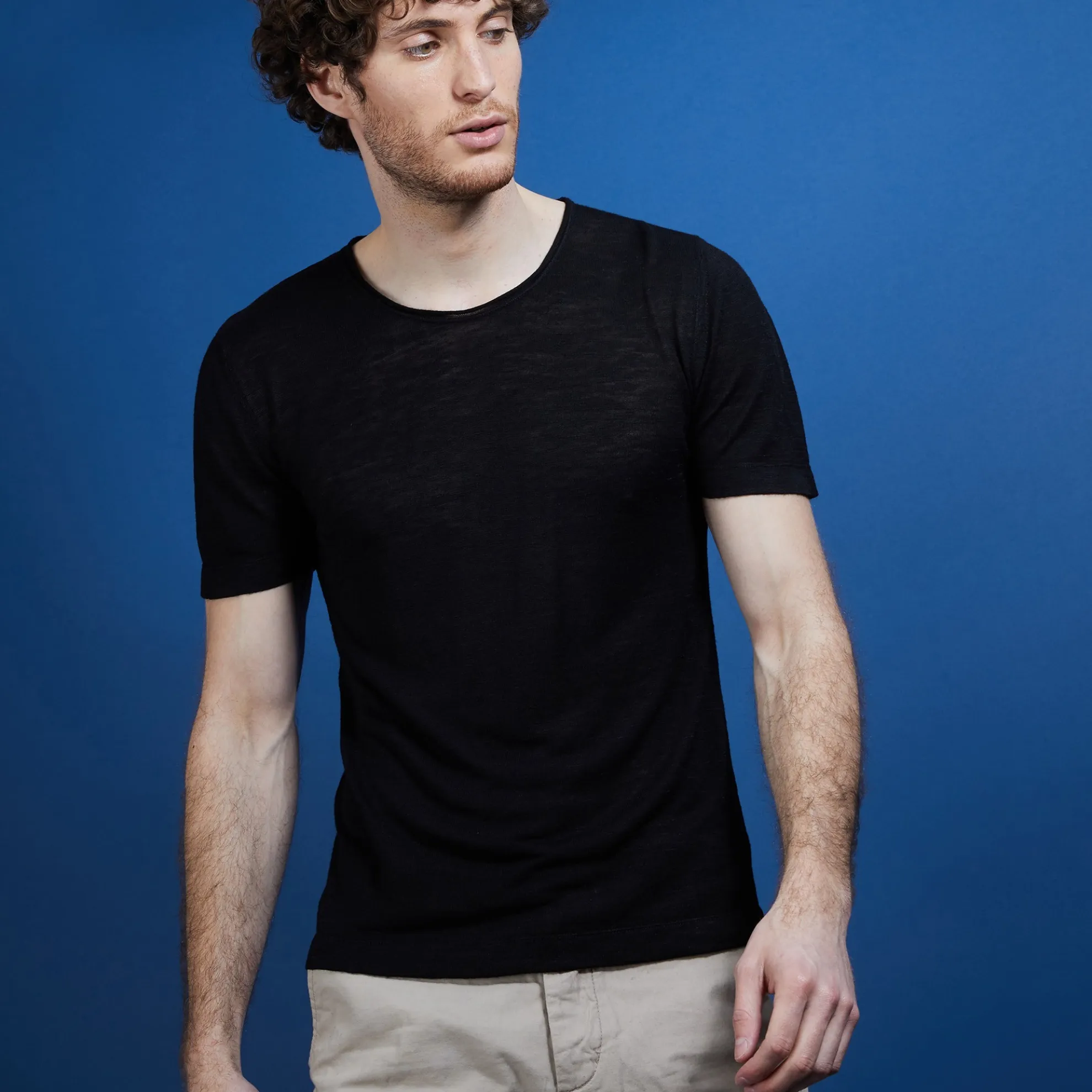 Maison Montagut T-Shirt Col Rond En Lin Flamme - Bosea>Homme T-Shirts