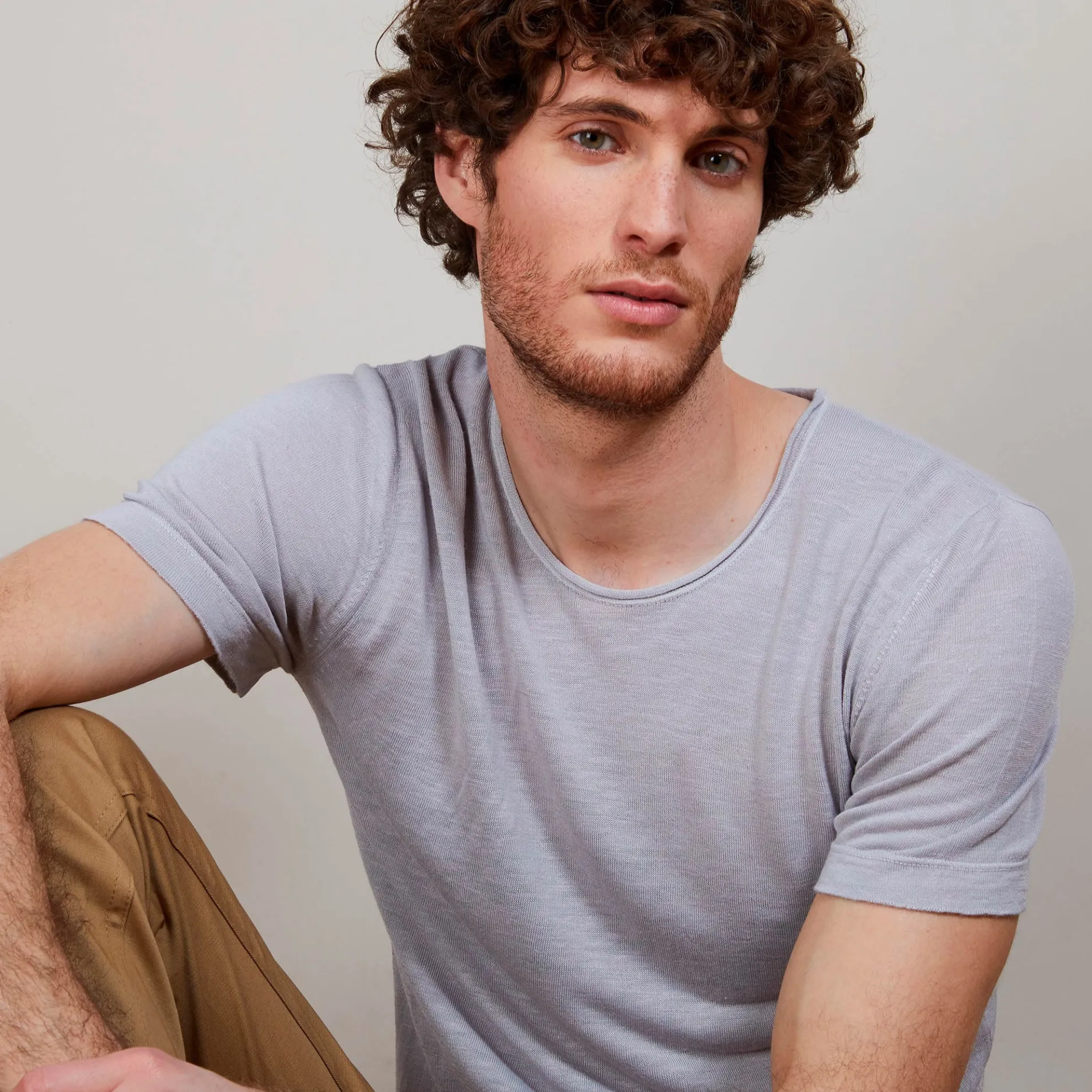 Maison Montagut T-Shirt Col Rond En Lin Flamme - Bosea>Homme T-Shirts