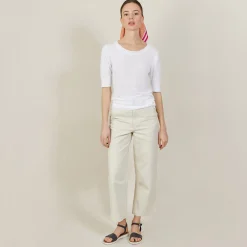 Maison Montagut T-Shirt Col Rond En Lin Flamme - Bonnie><noscript><img width=