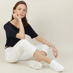 Maison Montagut T-Shirt Col Rond En Lin Flamme - Bonnie><noscript><img width=