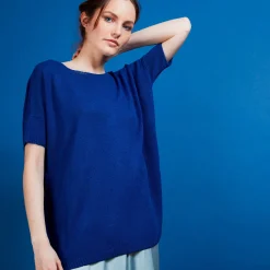 Maison Montagut T-Shirt Col Rond En Viscose Crepe - Bibiche><noscript><img width=