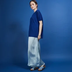 Maison Montagut T-Shirt Col Rond En Viscose Crepe - Bibiche><noscript><img width=