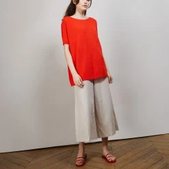 Maison Montagut T-Shirt Col Rond En Viscose Crepe - Bibiche><noscript><img width=