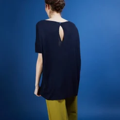 Maison Montagut T-Shirt Col Rond En Viscose Crepe - Bibiche><noscript><img width=