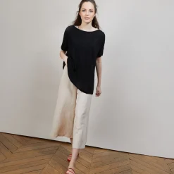 Maison Montagut T-Shirt Col Rond En Viscose Crepe - Bibiche><noscript><img width=