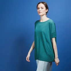 Maison Montagut T-Shirt Col Rond En Viscose Crepe - Bibiche><noscript><img width=