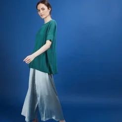 Maison Montagut T-Shirt Col Rond En Viscose Crepe - Bibiche><noscript><img width=