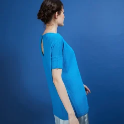 Maison Montagut T-Shirt Col Rond En Viscose Crepe - Bibiche><noscript><img width=