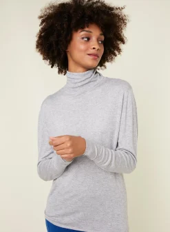 Maison Montagut T-Shirt Col Roule En Bambou Cachemire Fine Maille - Aerio><noscript><img width=