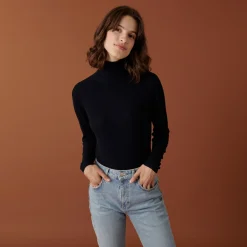 Maison Montagut T-Shirt Col Roule En Bambou Cachemire Fine Maille - Aerio><noscript><img width=