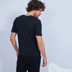 Maison Montagut T-Shirt Col Tunisien En Coton Cachemire - Haruni><noscript><img width=