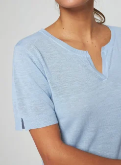 Maison Montagut T-Shirt Col Tunisien En Lin Flamme - Boheme><noscript><img width=