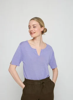 Maison Montagut T-Shirt Col Tunisien En Lin Flamme - Boheme><noscript><img width=