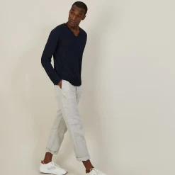 Maison Montagut T-Shirt Col Tunisien En Lin Flamme - Blayne><noscript><img width=