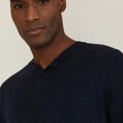 Maison Montagut T-Shirt Col Tunisien En Lin Flamme - Baraka><noscript><img width=