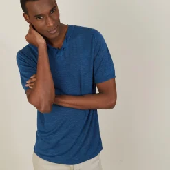 Maison Montagut T-Shirt Col Tunisien En Lin Flamme - Baraka><noscript><img width=