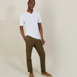 Maison Montagut T-Shirt Col Tunisien En Lin Flamme - Baraka><noscript><img width=