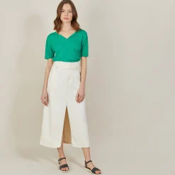 Maison Montagut T-Shirt Col Tunisien En Lin Flamme - Boheme><noscript><img width=