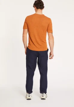 Maison Montagut T-Shirt Col Tunisien En Lin Flamme - Damiano><noscript><img width=