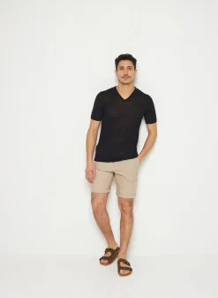 Maison Montagut T-Shirt Col V En Lin Flamme - Reuben><noscript><img width=