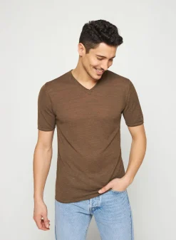 Maison Montagut T-Shirt Col V En Lin Flamme - Reuben><noscript><img width=