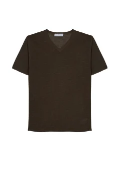 Maison Montagut T-Shirt Col V En Lin Flamme - Reuben><noscript><img width=