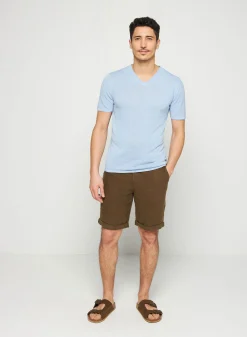 Maison Montagut T-Shirt Col V En Lin Flamme - Reuben><noscript><img width=