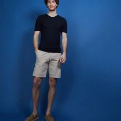 Maison Montagut T-Shirt Col V En Lin Flamme - Bobelia><noscript><img width=