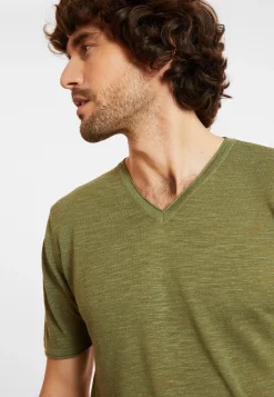 Maison Montagut T-Shirt Col V En Lin Flamme - Reuben><noscript><img width=