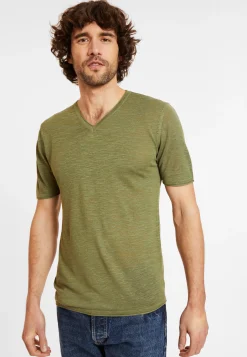 Maison Montagut T-Shirt Col V En Lin Flamme - Reuben><noscript><img width=