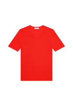 Maison Montagut T-Shirt Col V En Lin Flamme - Reuben><noscript><img width=