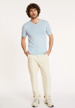 Maison Montagut T-Shirt Col V En Lin Flamme - Reuben><noscript><img width=