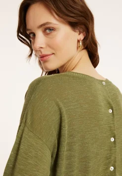 Maison Montagut T-Shirt En Lin Flamme Boutonne Dos - Polly><noscript><img width=