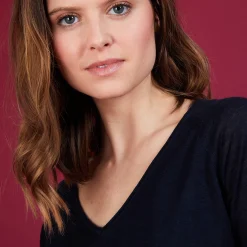 Maison Montagut T-Shirt En Lin Flamme Manches Coudes - Bonbon><noscript><img width=