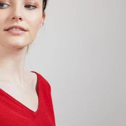 Maison Montagut T-Shirt En Lin Flamme Manches Coudes - Bonbon><noscript><img width=