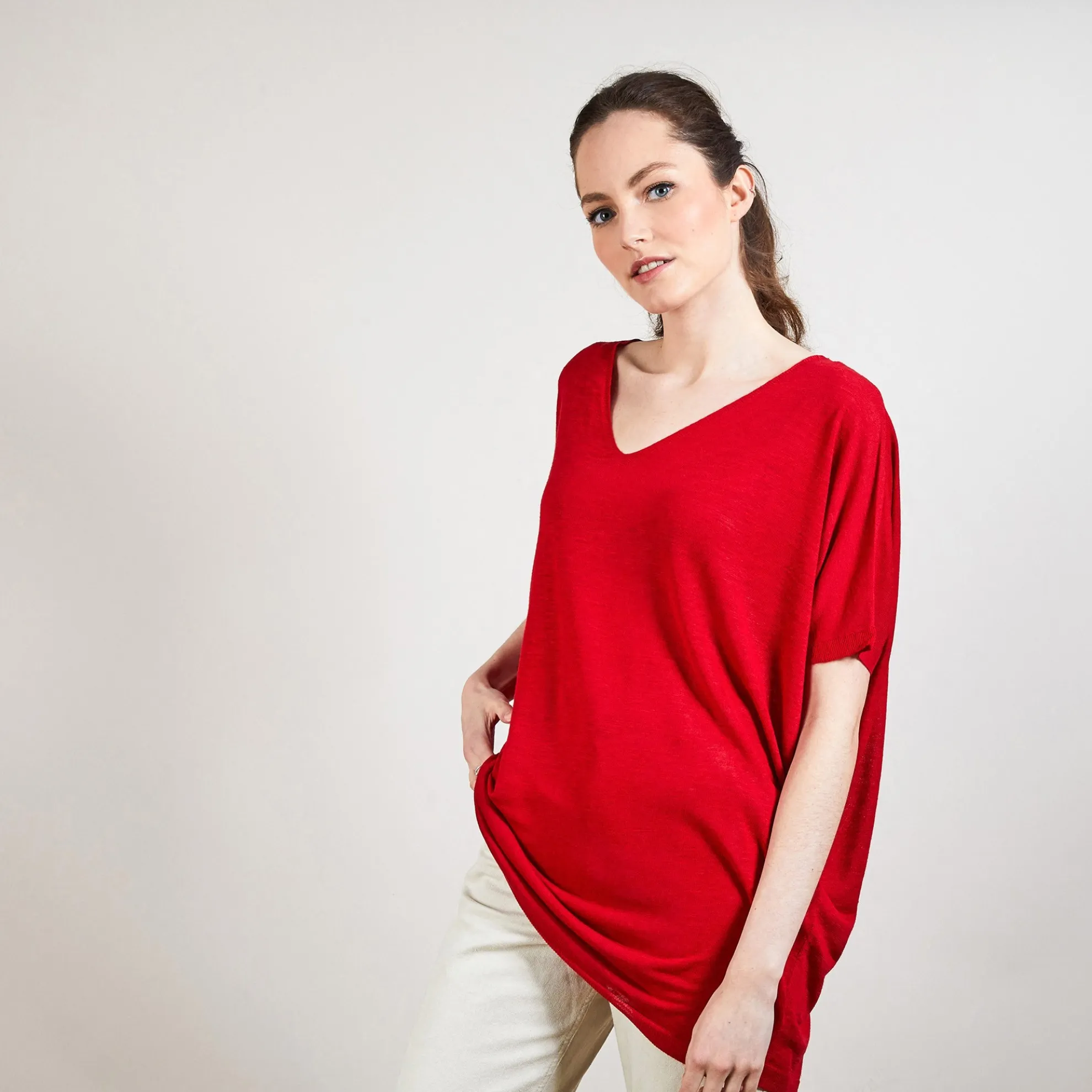 Maison Montagut T-Shirt Long En Lin Flamme - Bil>Femme T-Shirts