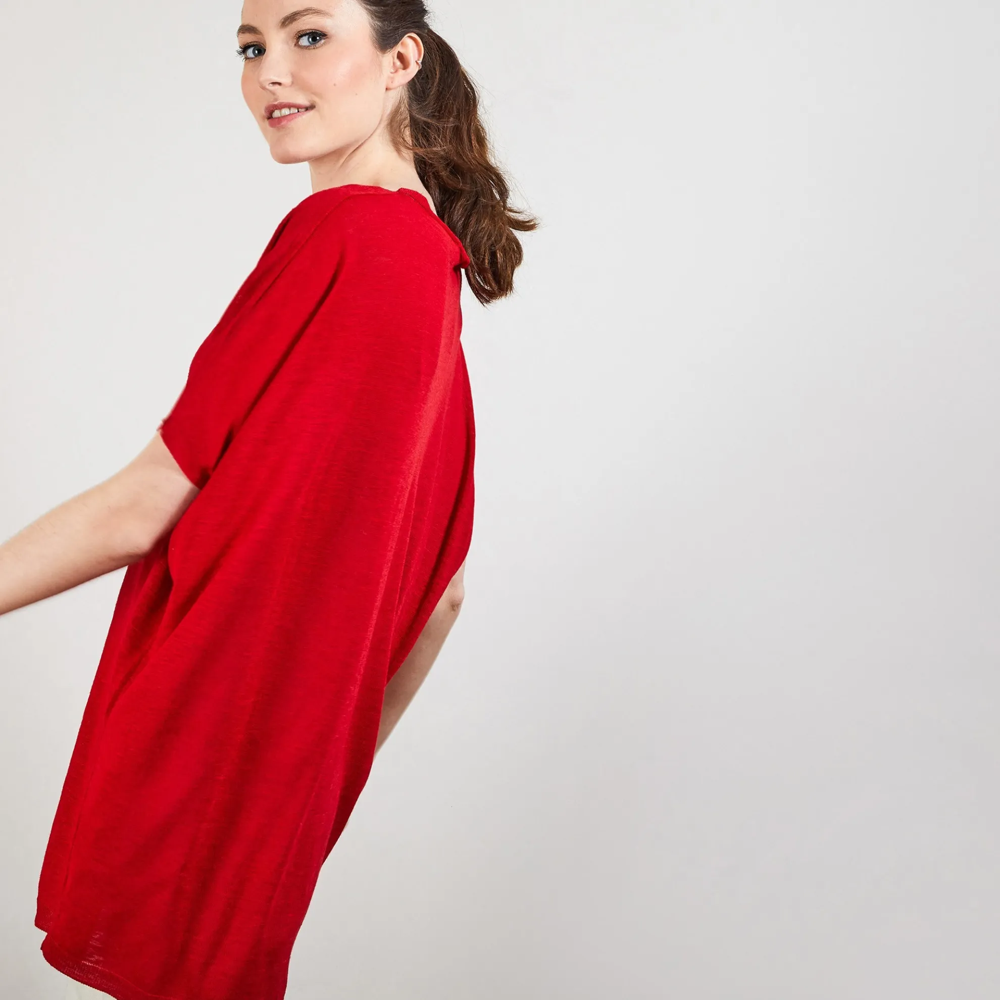 Maison Montagut T-Shirt Long En Lin Flamme - Bil>Femme T-Shirts