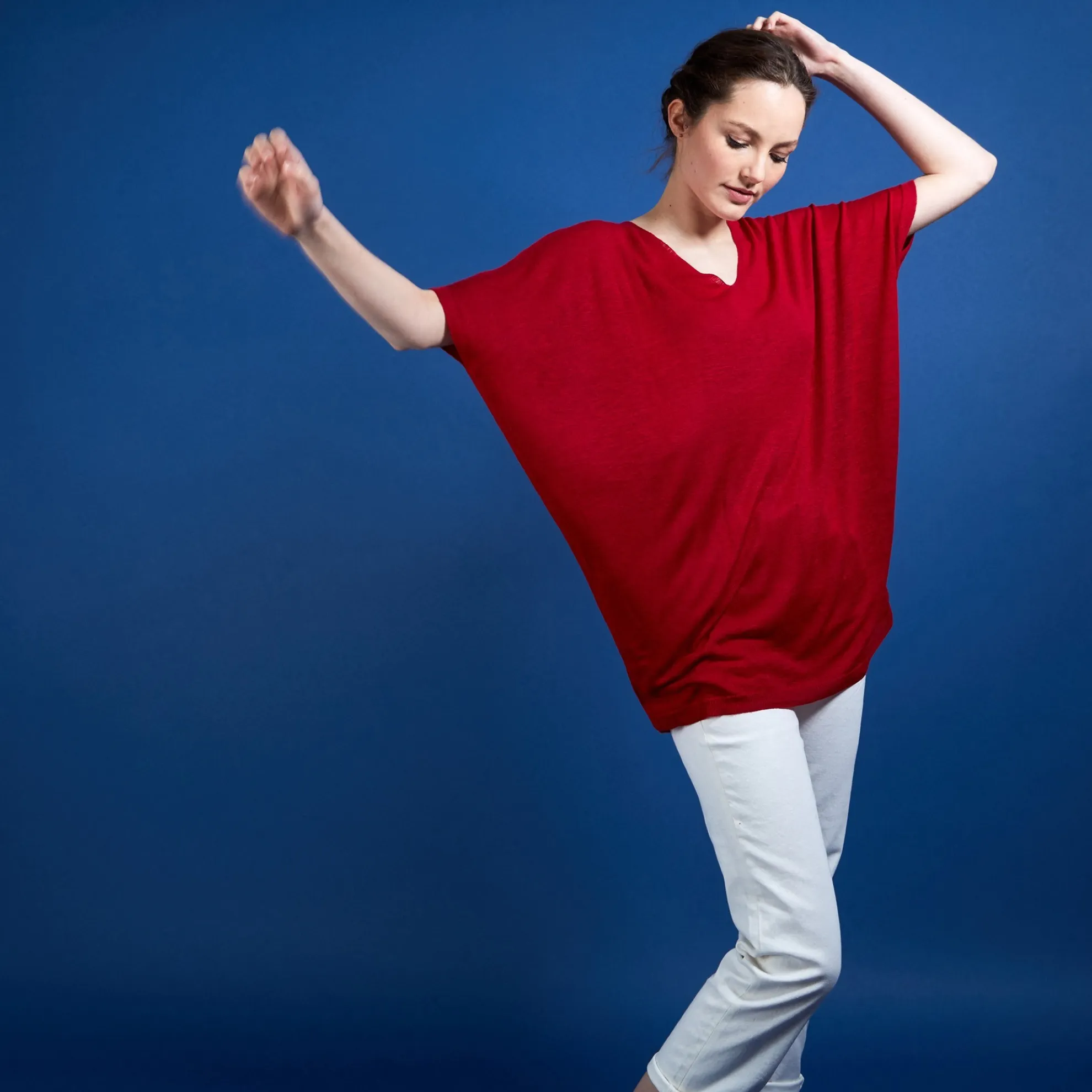 Maison Montagut T-Shirt Long En Lin Flamme - Bil>Femme T-Shirts