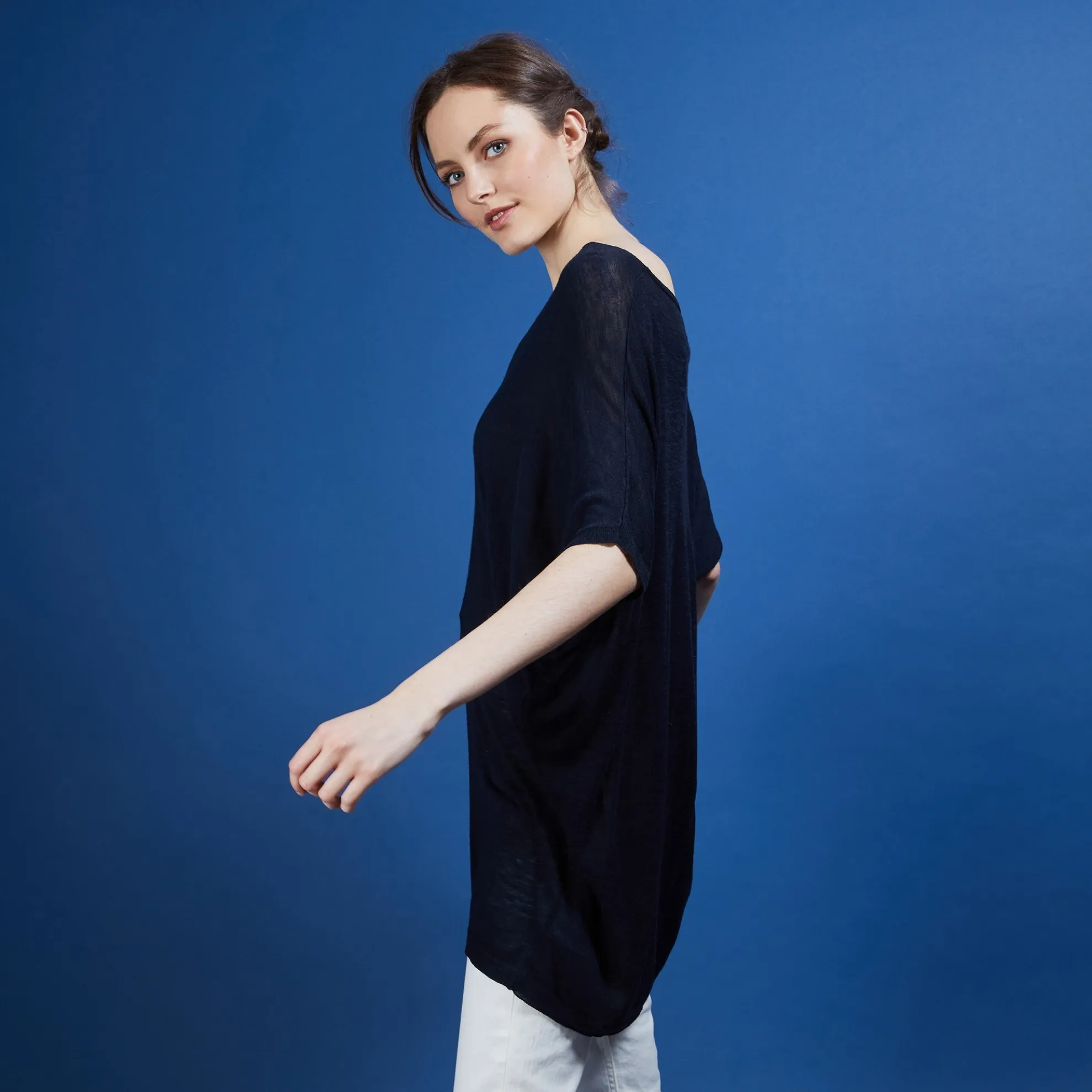 Maison Montagut T-Shirt Long En Lin Flamme - Bil>Femme T-Shirts