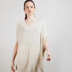 Maison Montagut T-Shirt Long En Lin Flamme - Bil><noscript><img width=