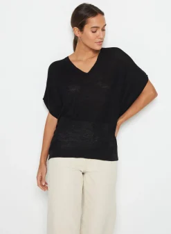 Maison Montagut T-Shirt Manche Chauve-Souris En Lin Flamme - Tarra><noscript><img width=